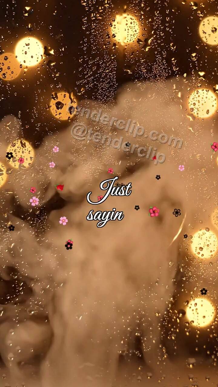 Animated greeting card about Just saying: heart in window fog