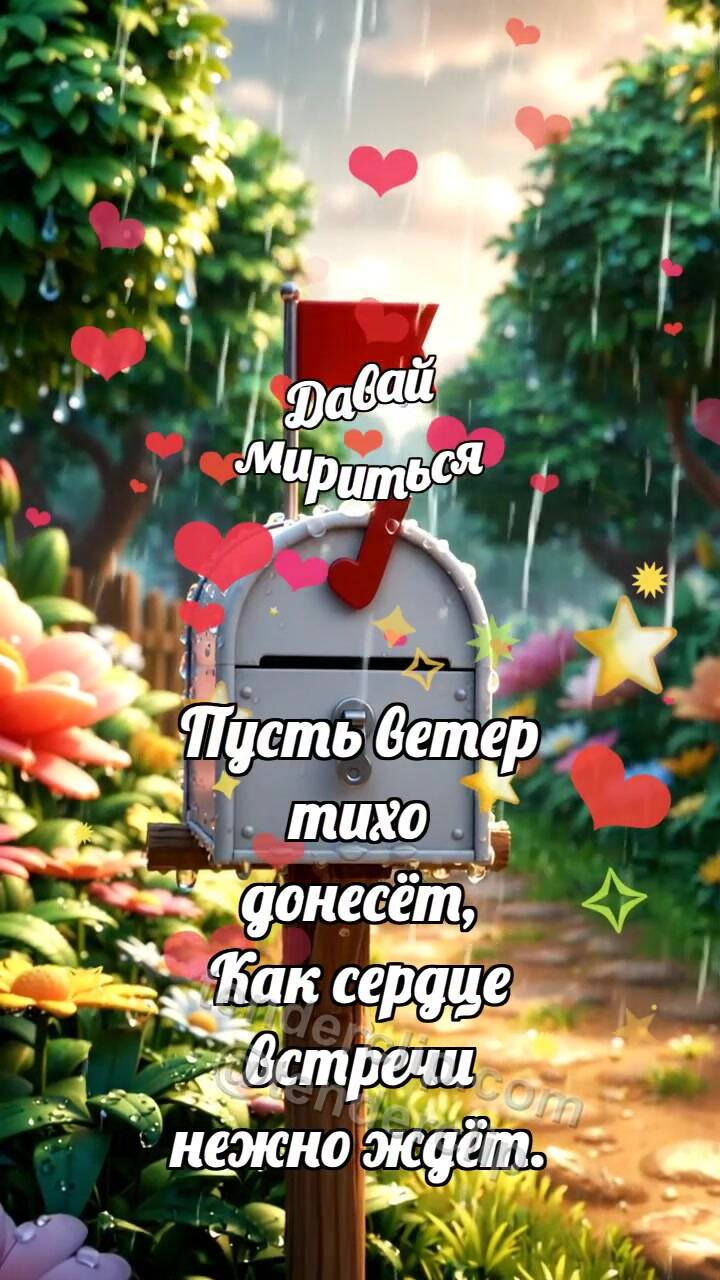 Анимационная открытка на тему Давай мириться: Почтовый ящик ждёт