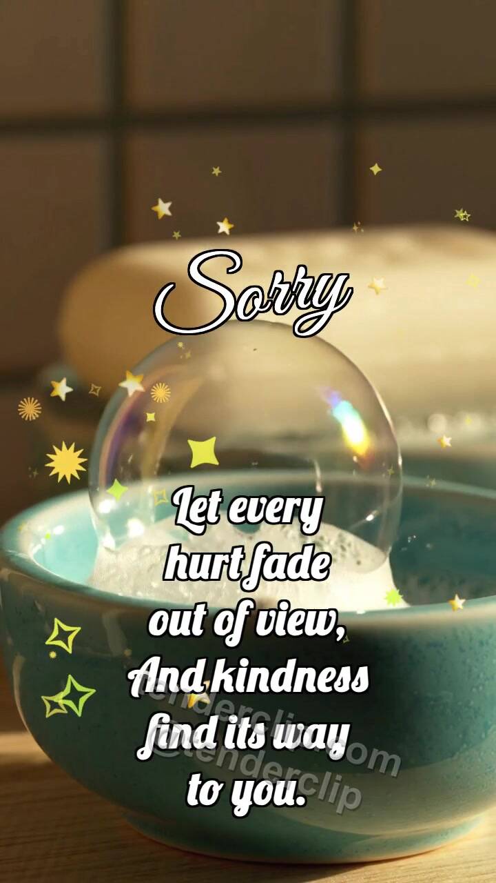 Animated greeting card about Sorry: Soap Clears Speck