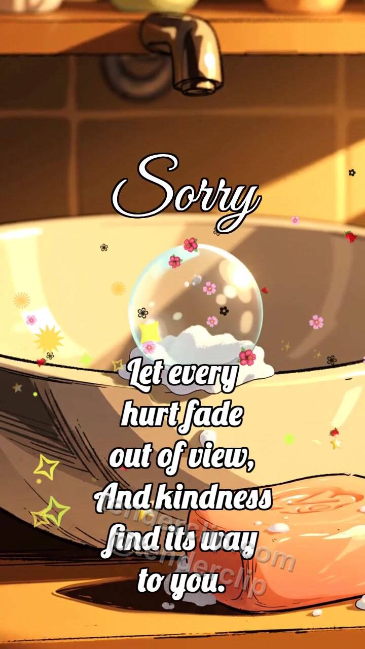 Animated greeting card about Sorry: Soap Clears Speck