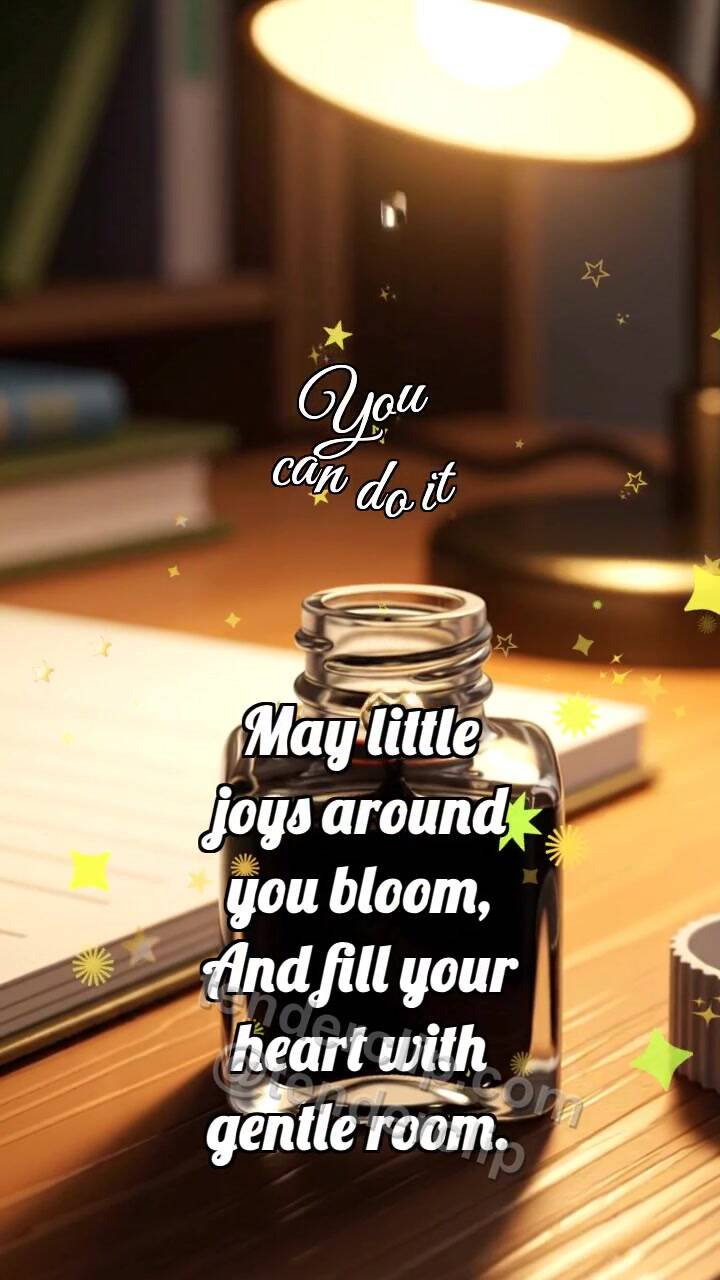 Animated greeting card about You can do it: Inkwell Catches Drop